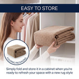 Hailey Textured Solid Plain Non-slip Machine-washable Area Rug
