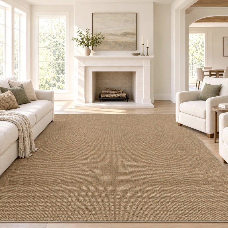 Hailey Textured Solid Plain Non-slip Machine-washable Area Rug