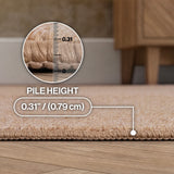 Hailey Textured Solid Plain Non-slip Machine-washable Area Rug