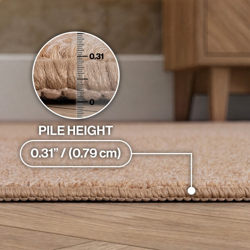 Hailey Textured Solid Plain Non-slip Machine-washable Area Rug