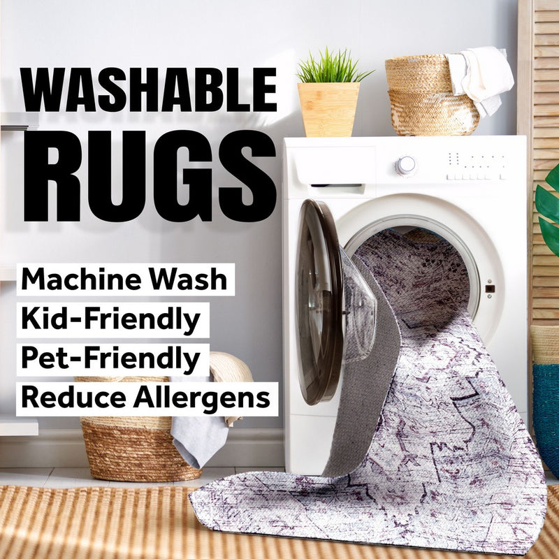 Vector Modern Coastal Geometric Machine-washable Area Rug
