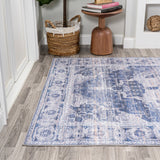 Alanya Ornate Medallion Washable Area Rug