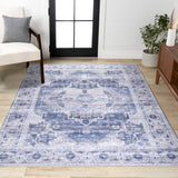 Alanya Ornate Medallion Washable Area Rug