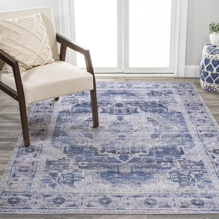 Alanya Ornate Medallion Washable Area Rug