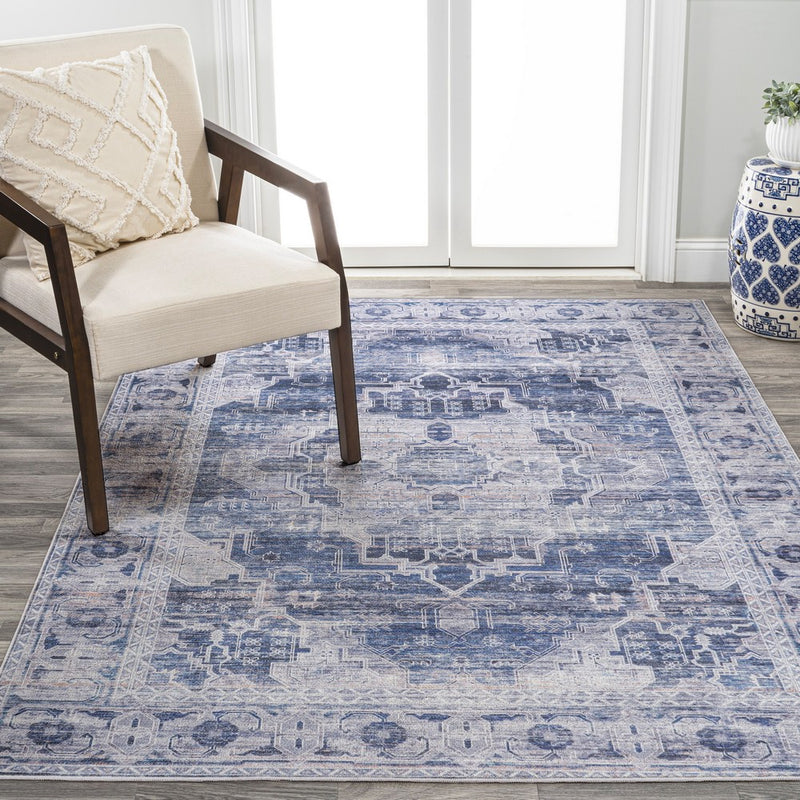 Alanya Ornate Medallion Washable Area Rug