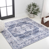 Alanya Ornate Medallion Washable Area Rug