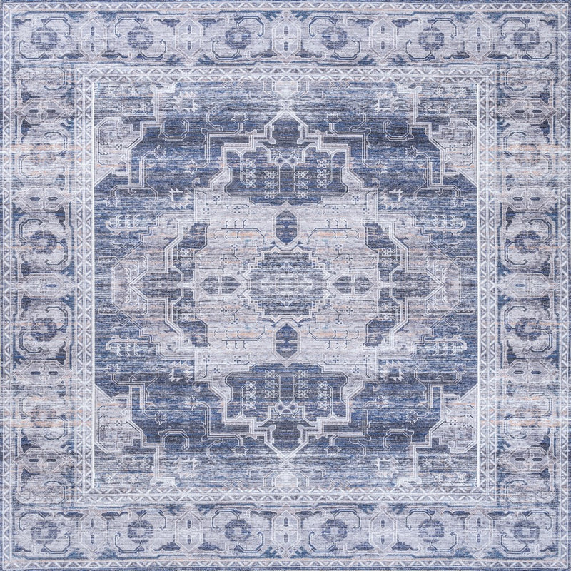 Alanya Ornate Medallion Washable Area Rug