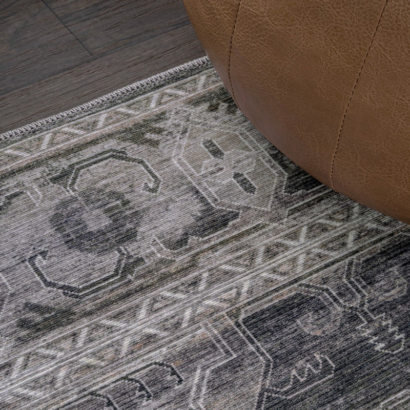 Alanya Ornate Medallion Washable Area Rug