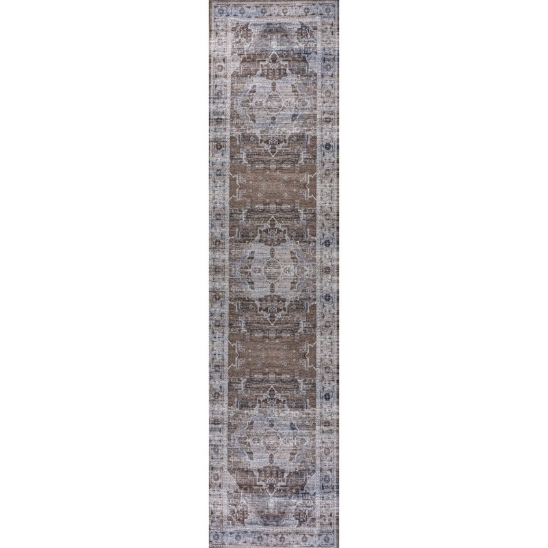 Alanya Ornate Medallion Washable Area Rug