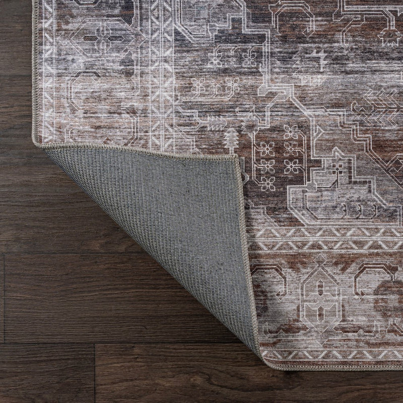 Alanya Ornate Medallion Washable Area Rug
