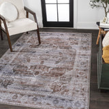 Alanya Ornate Medallion Washable Area Rug