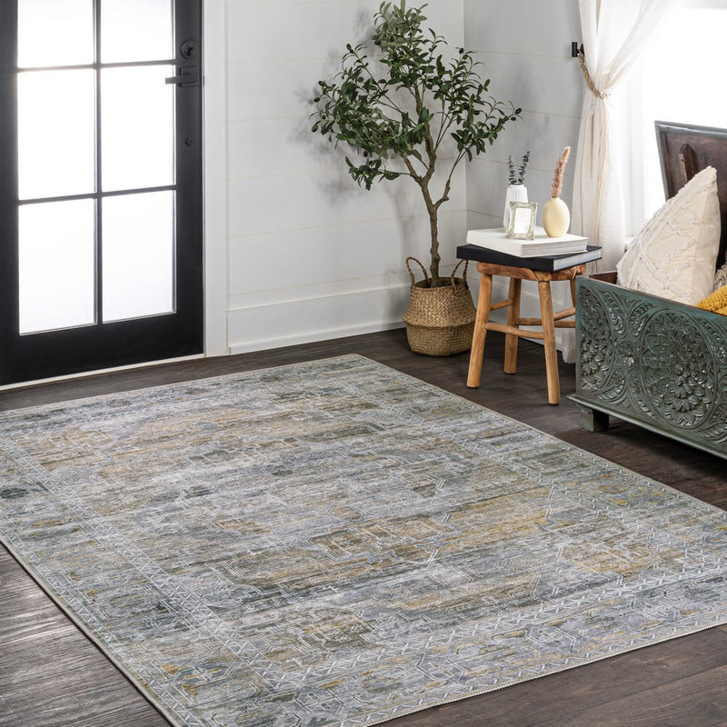 Alanya Ornate Medallion Washable Area Rug