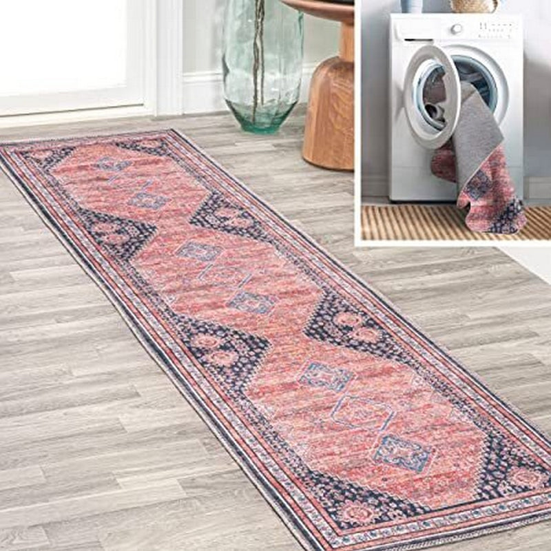 Dalyan Geometric Medallions Washable Area Rug