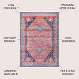 Dalyan Geometric Medallions Washable Area Rug