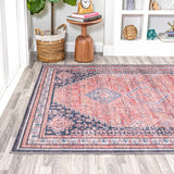 Dalyan Geometric Medallions Washable Area Rug