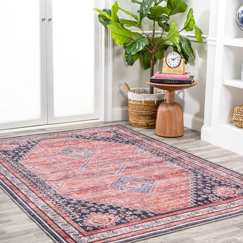 Dalyan Geometric Medallions Washable Area Rug