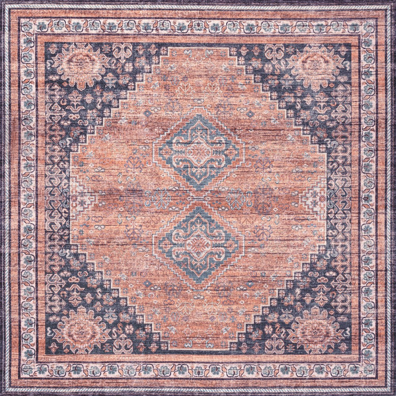 Dalyan Geometric Medallions Washable Area Rug