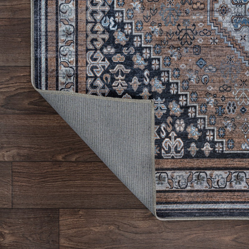 Dalyan Geometric Medallions Washable Area Rug