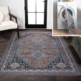 Dalyan Geometric Medallions Washable Area Rug