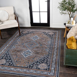 Dalyan Geometric Medallions Washable Area Rug