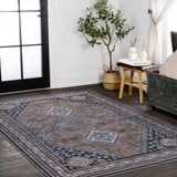 Dalyan Geometric Medallions Washable Area Rug