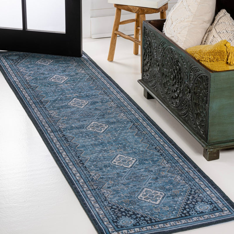 Dalyan Geometric Medallions Washable Area Rug