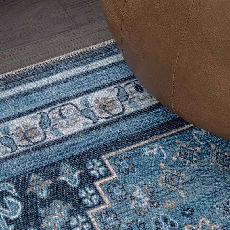 Dalyan Geometric Medallions Washable Area Rug