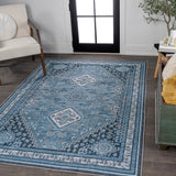 Dalyan Geometric Medallions Washable Area Rug