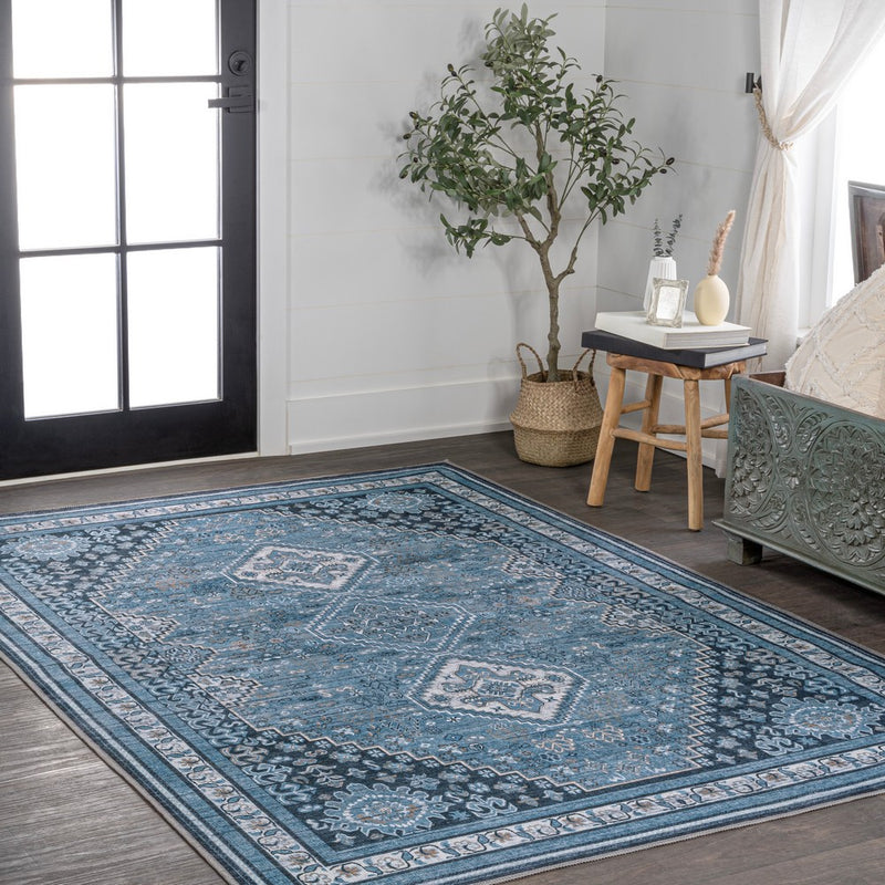 Dalyan Geometric Medallions Washable Area Rug