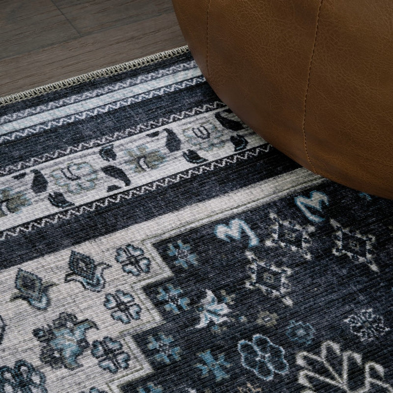 Dalyan Geometric Medallions Washable Area Rug