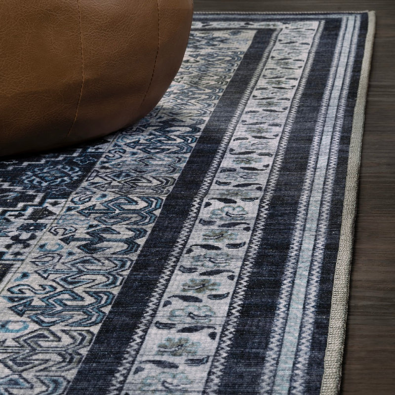 Dalyan Geometric Medallions Washable Area Rug