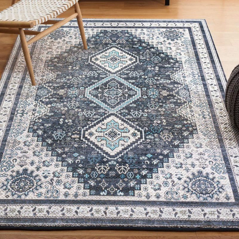 Dalyan Geometric Medallions Washable Area Rug