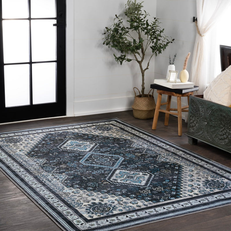 Dalyan Geometric Medallions Washable Area Rug