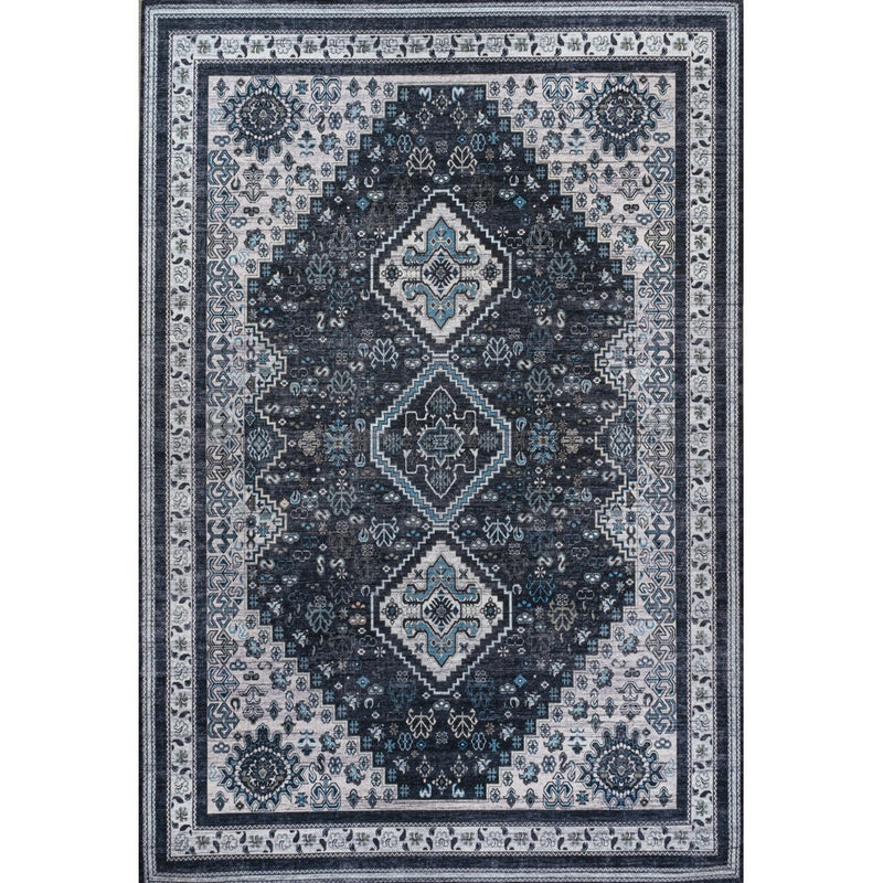 Dalyan Geometric Medallions Washable Area Rug