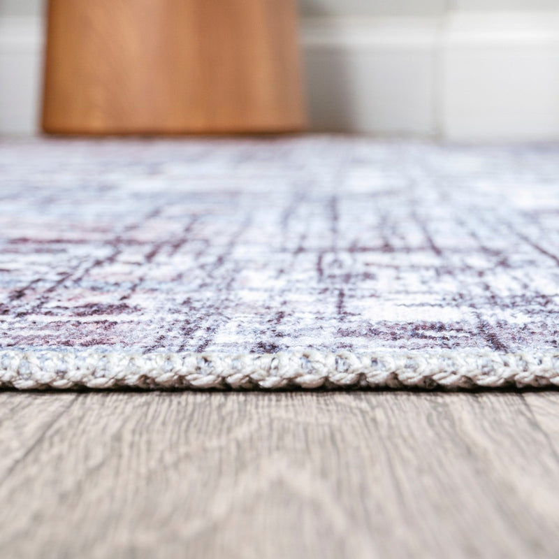 Didim Boho Gray Medallion Washable Area Rug