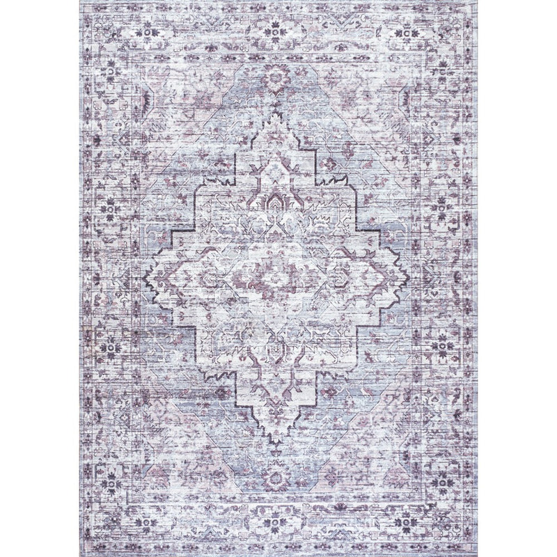 Didim Boho Gray Medallion Washable Area Rug