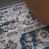 Didim Boho Gray Medallion Washable Area Rug