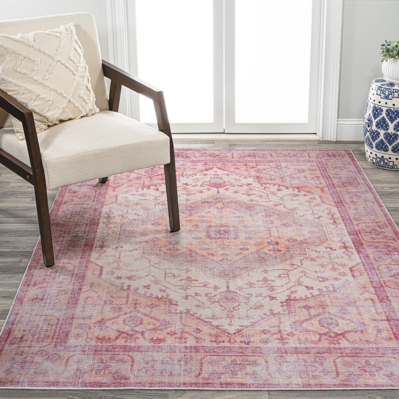 Alacati Ogee Medallion Washable Area Rug
