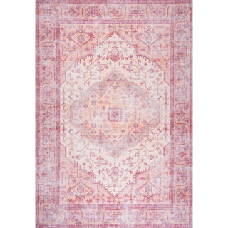 Alacati Ogee Medallion Washable Area Rug