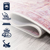 Alacati Ogee Medallion Washable Area Rug