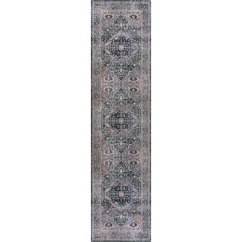 Alacati Ogee Medallion Washable Area Rug