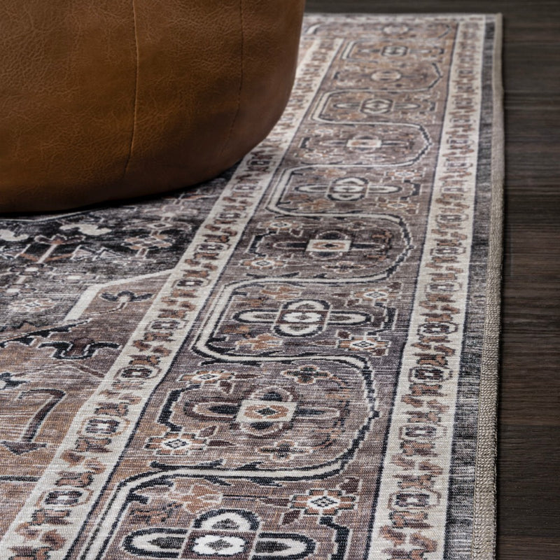 Alacati Ogee Medallion Washable Area Rug
