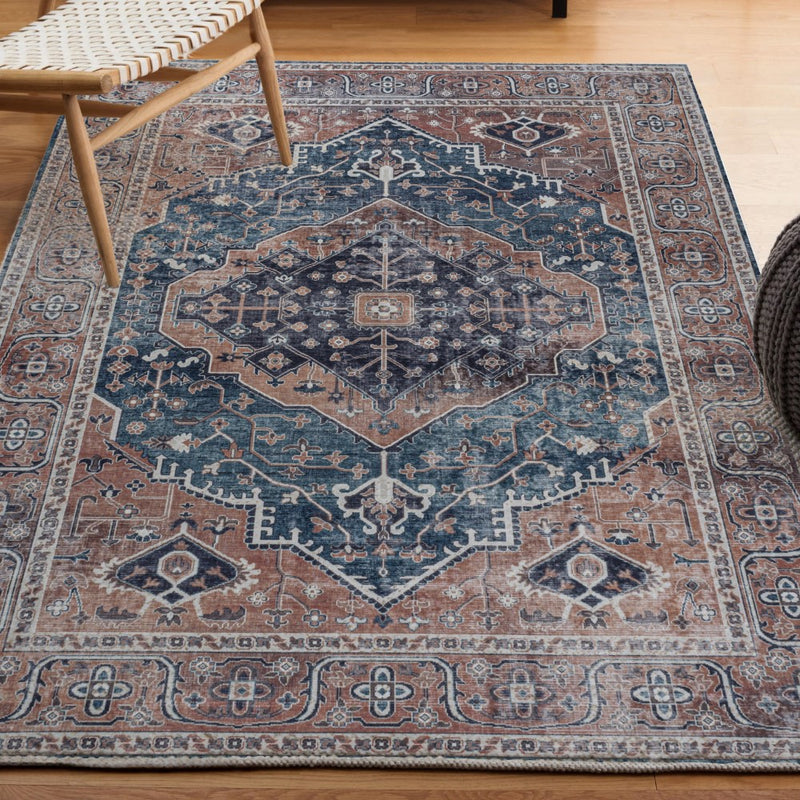 Alacati Ogee Medallion Washable Area Rug