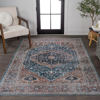 Alacati Ogee Medallion Washable Area Rug