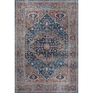 Alacati Ogee Medallion Washable Area Rug