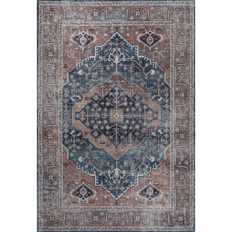 Alacati Ogee Medallion Washable Area Rug