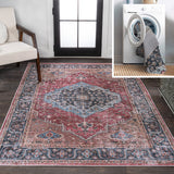 Alacati Ogee Medallion Washable Area Rug