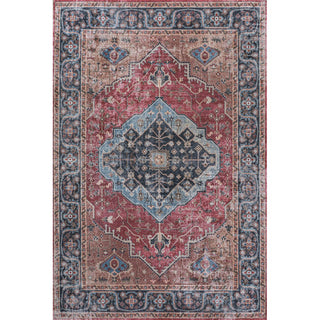 Alacati Ogee Medallion Washable Area Rug