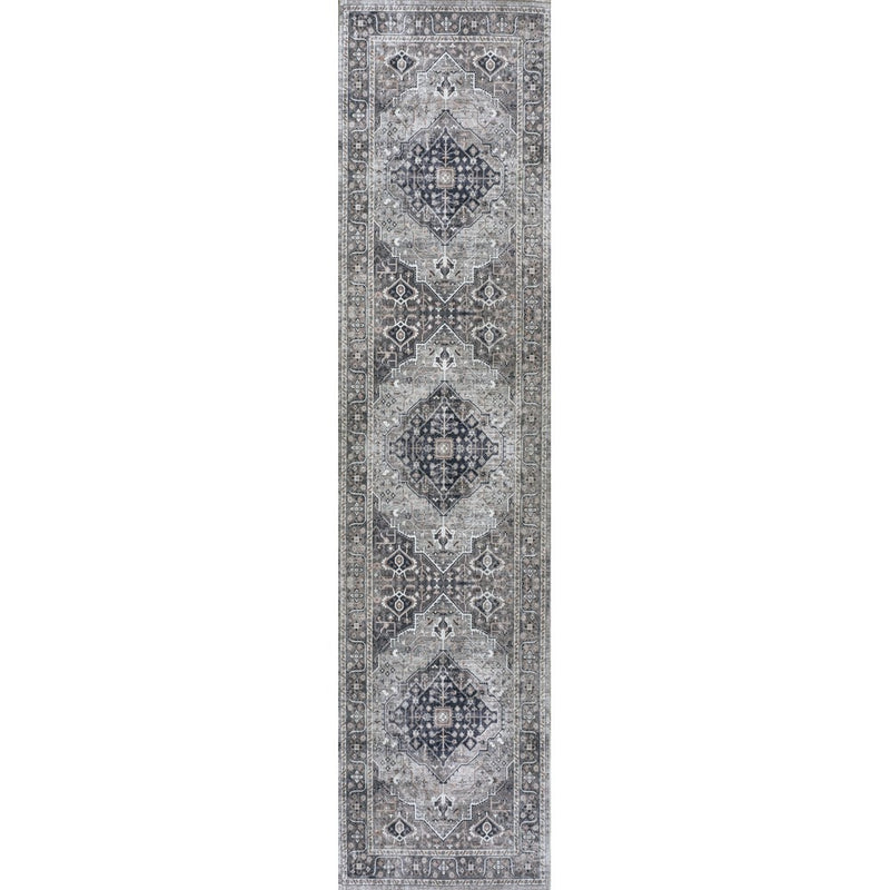 Alacati Ogee Medallion Washable Area Rug