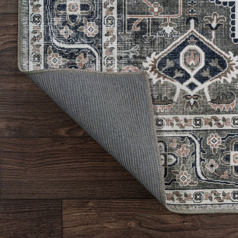 Alacati Ogee Medallion Washable Area Rug